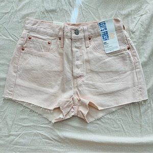 NWT Levi’s Pastel Pink 501 High Rise Shorts